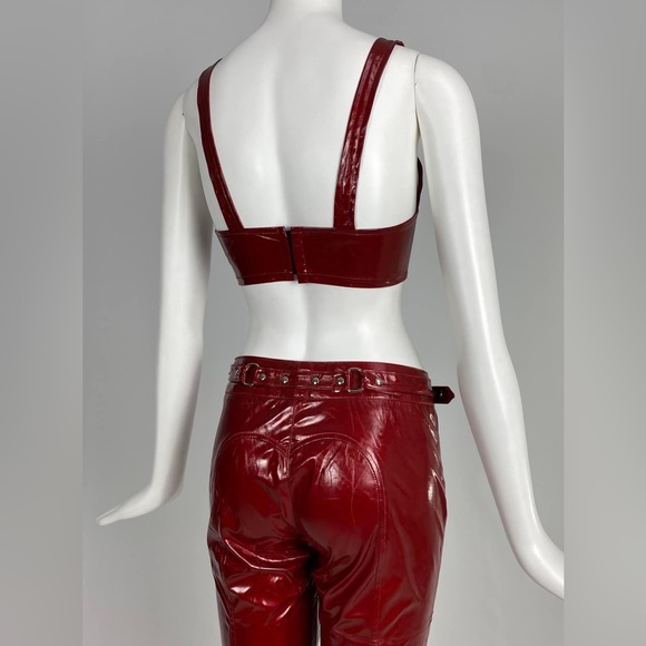 1990’s Lip Service PVC Vinyl Fetish Bra Top & Flared Bondage Pant - RARE SET - Picture 3 of 4